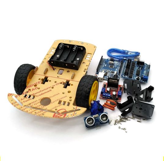 Robot à Deux Roues pour l’Éducation - Kit de Châssis 2WD Intelligent avec Arduino UNO R3 CH340 avec boitier de rangement en plastique